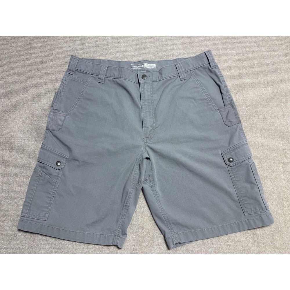 Carhartt Shorts Mens 40 Gray Rugged Flex Ripstop Cargo Work‎ Relaxed Fit Utility